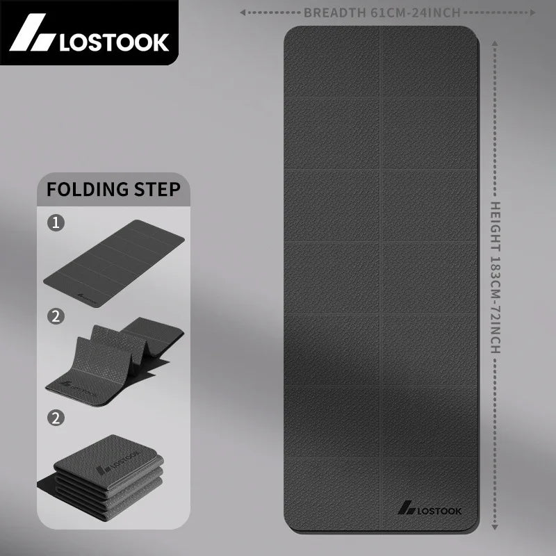 Extra Wide Thick Foldable Non-Slip Yoga Mat – Quiet Home Workout Fitness Mat