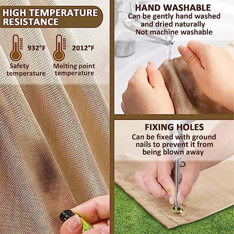 Fireproof BBQ Mat – High-Temp Grill Pit Protector for Camping & Outdoor Use