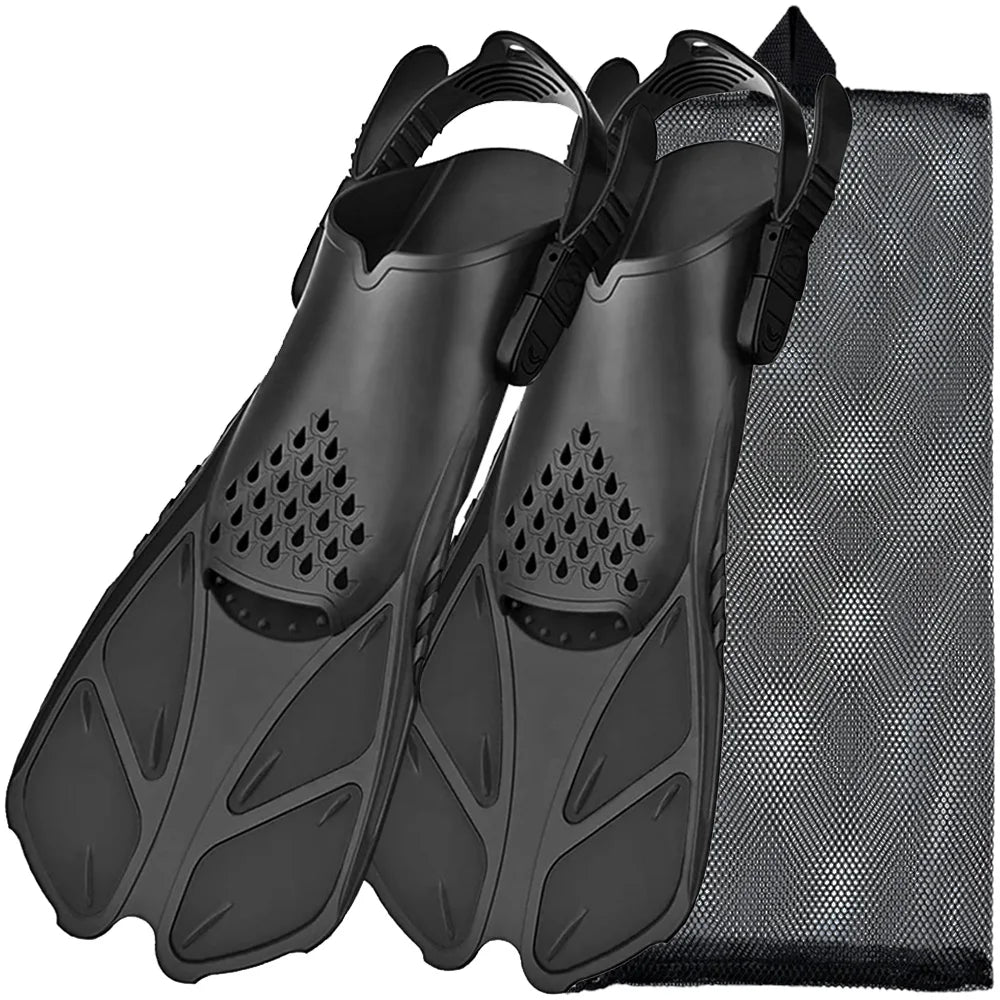 Adjustable Silicone Snorkel Fins – Open Heel Flippers