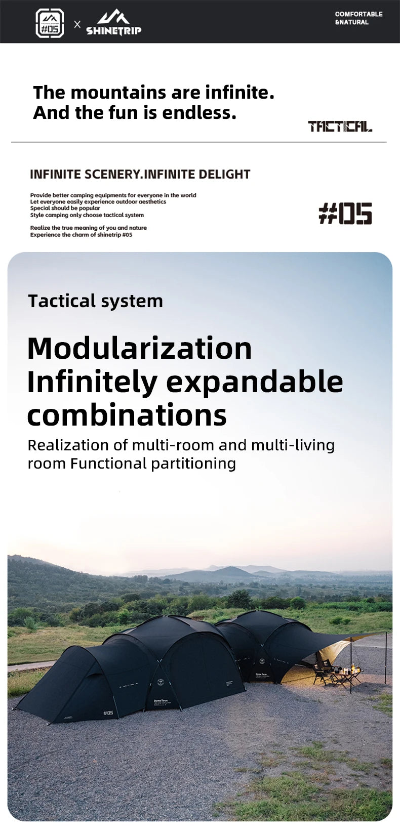 ShineTrip Waterproof Silver-Coated Camping Canopy