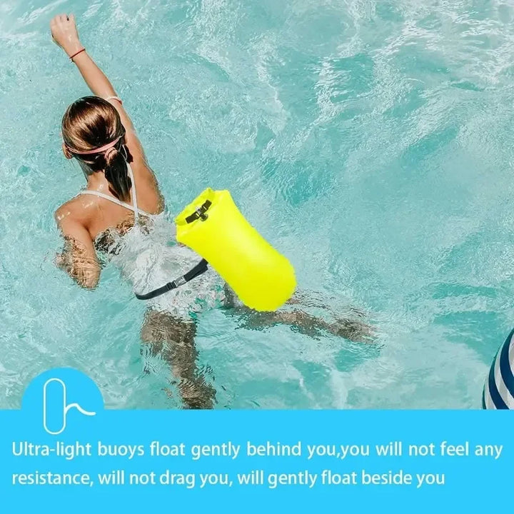 Inflatable Swim Buoy Dry Bag – Towable Waterproof Safety Float