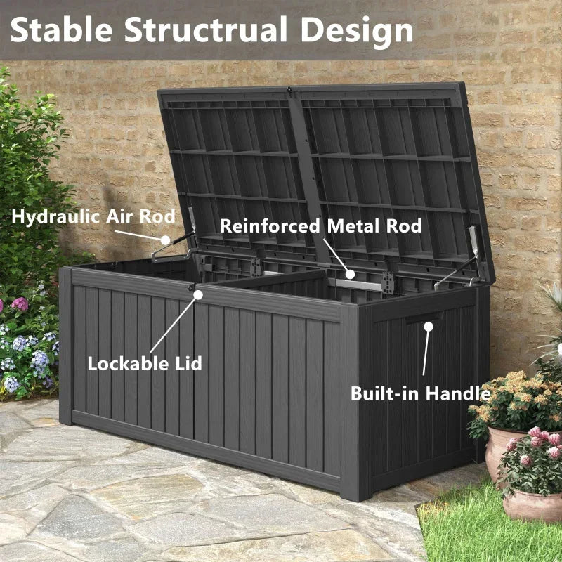 Resin Outdoor Storage Deck Box – 150/100/32 Gallon Weather-Resistant Patio Organizer