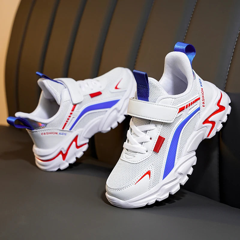 Lightweight Kids' Black Mesh Sneakers – Breathable & Non-Slip